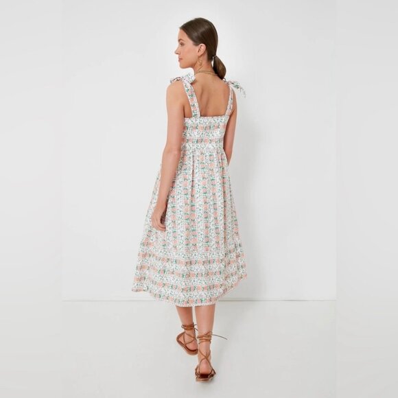 Tuckernuck Floral Midi Dress - White and Pink - Picture 4 of 12